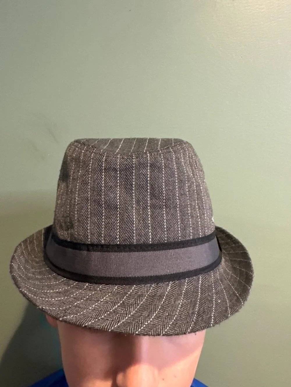 Peace Est. 1989 Kids Gray Herringbone Fedora Trilby Hat Youth M 7-1/8 Eagle